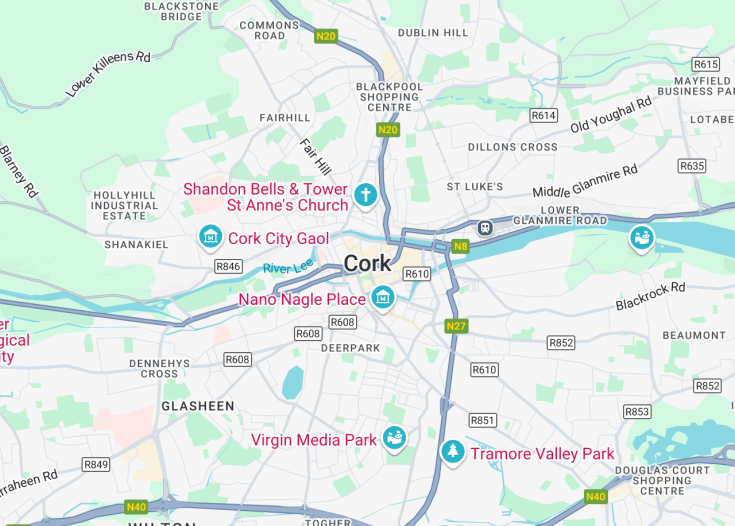 Map of Cork, Ireland