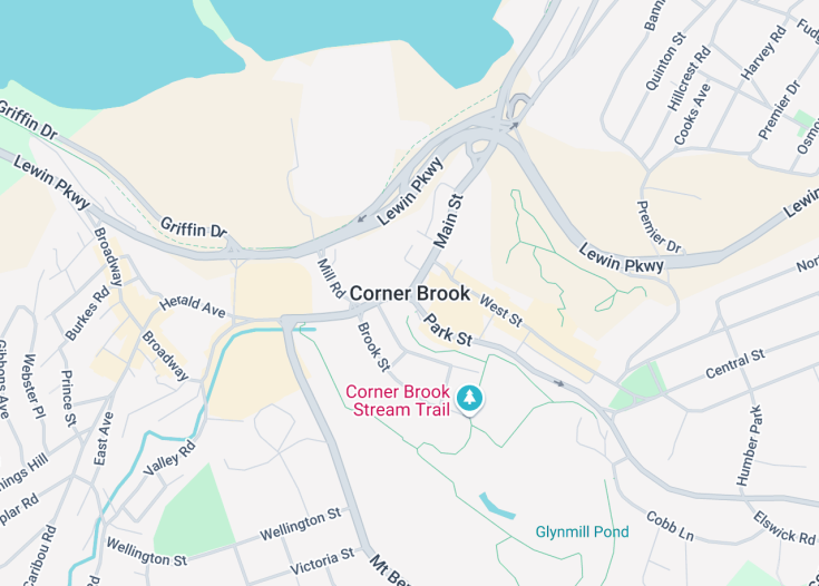 Map of Corner Brook, Canada