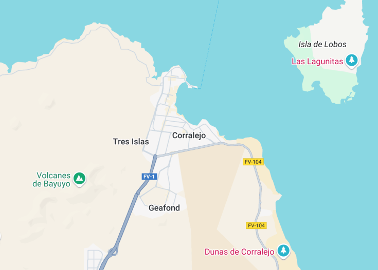 Map of Corralejo, Fuerteventura (Canaries, Spain)