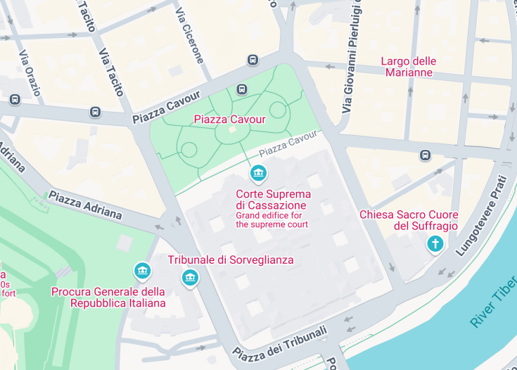 Map of Corte Suprema di Cassazione, Rome