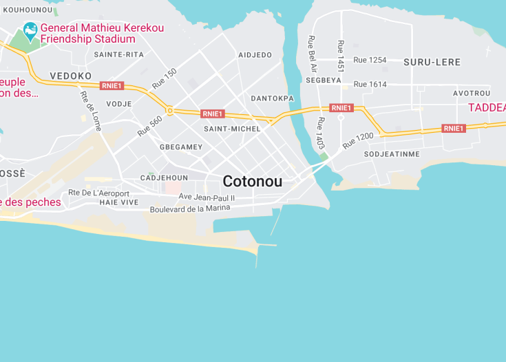 Map of Cotonou, Benin