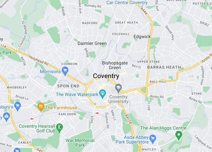 Map of Coventry, England (United Kingdom)