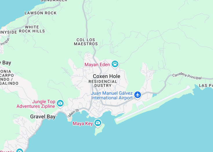 Map of Coxen Hole (Roatán), Honduras