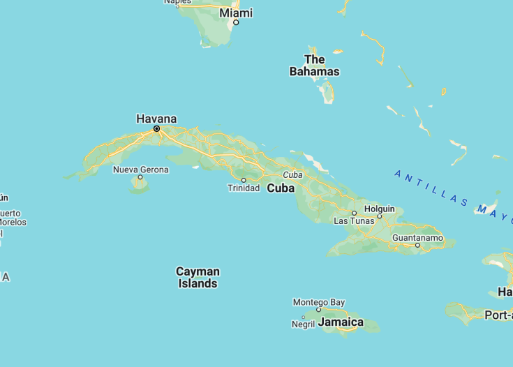 Map of Cuba, 