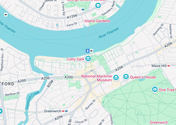 Map of Cutty Sark, London