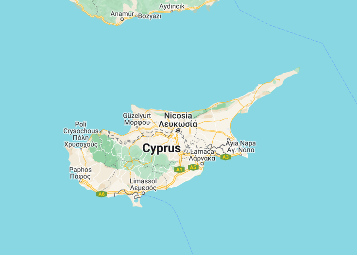 Map of Cyprus, 