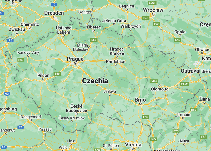 Map of Czech Republic, 