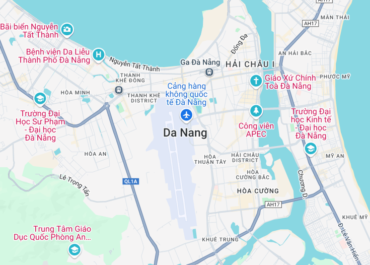 Map of Da Nang, Vietnam