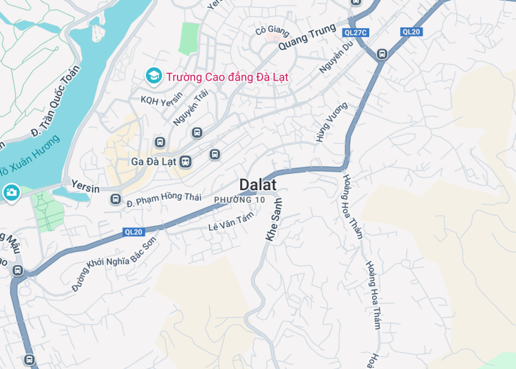 Map of Dalat, Vietnam