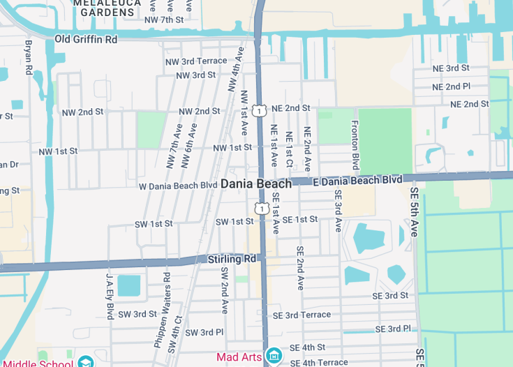 Map of Dania Beach, Florida (USA)