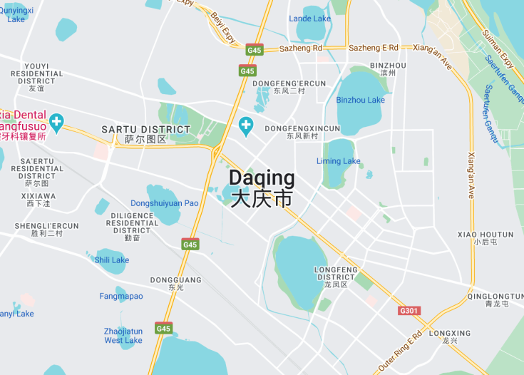 Map of Daqing, China