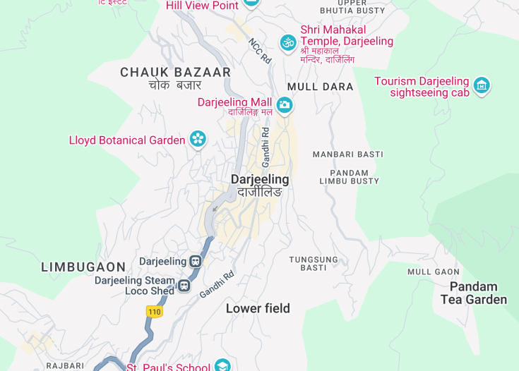 Map of Darjeeling, India