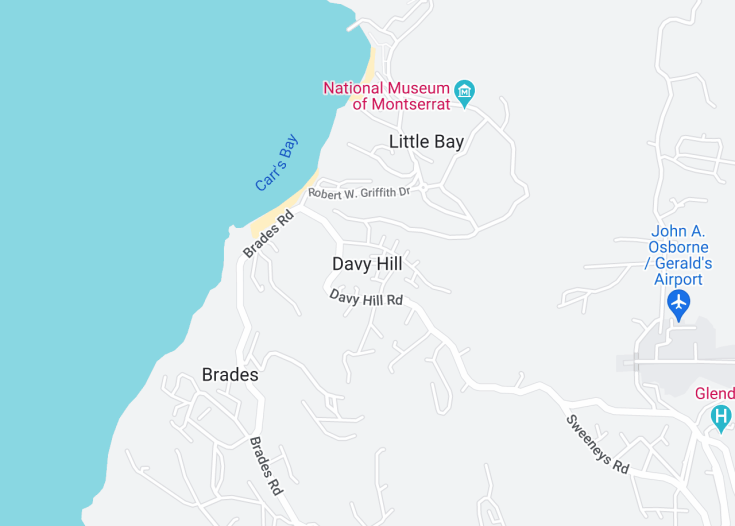 Map of Davy Hill, Montserrat (United Kingdom)