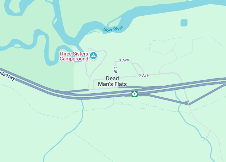 Map of Dead Man’s Flats, Canada