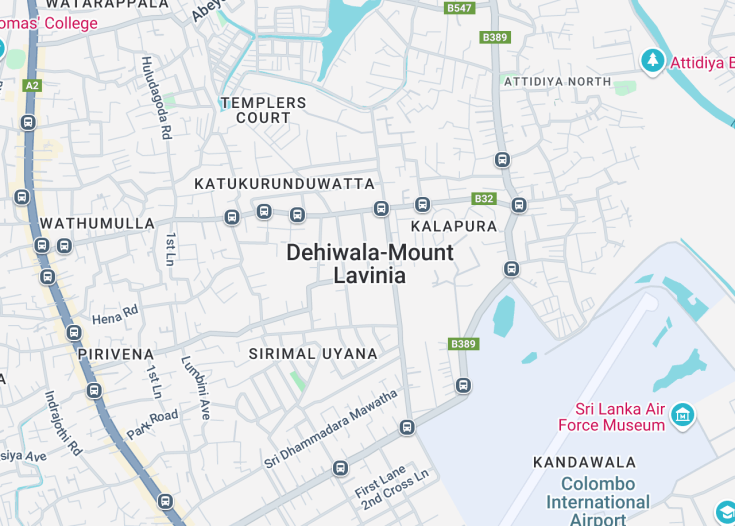 Map of Dehiwala-Mount Lavinia, Sri Lanka