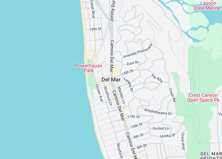 Map of Del Mar, California (USA)