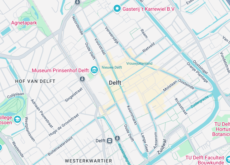 Map of Delft, Netherlands