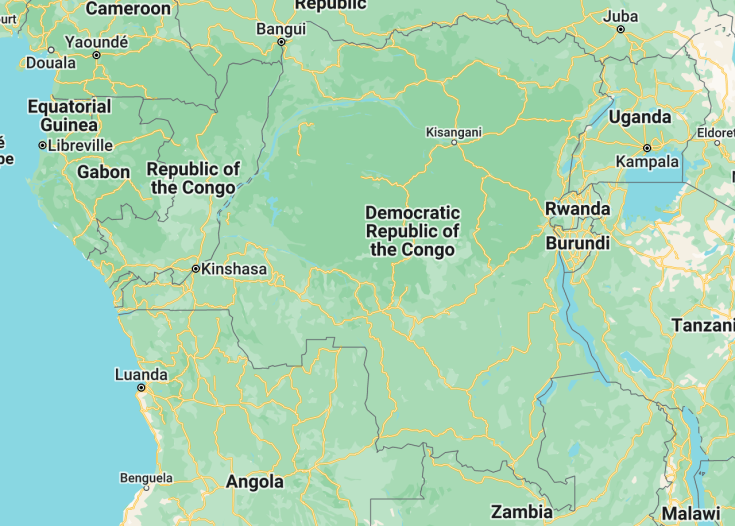 Map of Democratic Republic of the Congo – Kinshasa, 