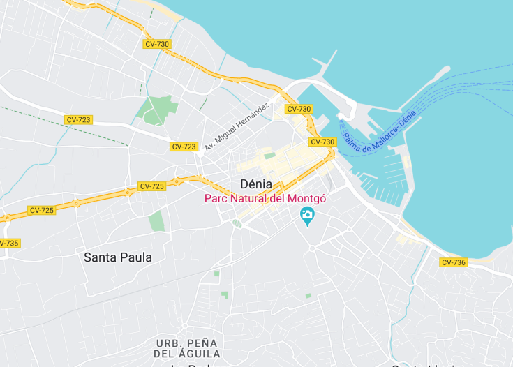 Map of Denia, Spain