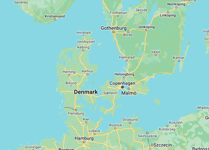 Map of Denmark, 