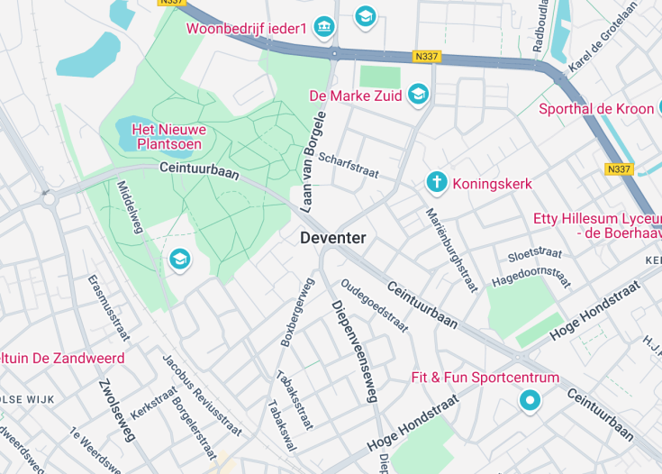 Map of Deventer, Netherlands