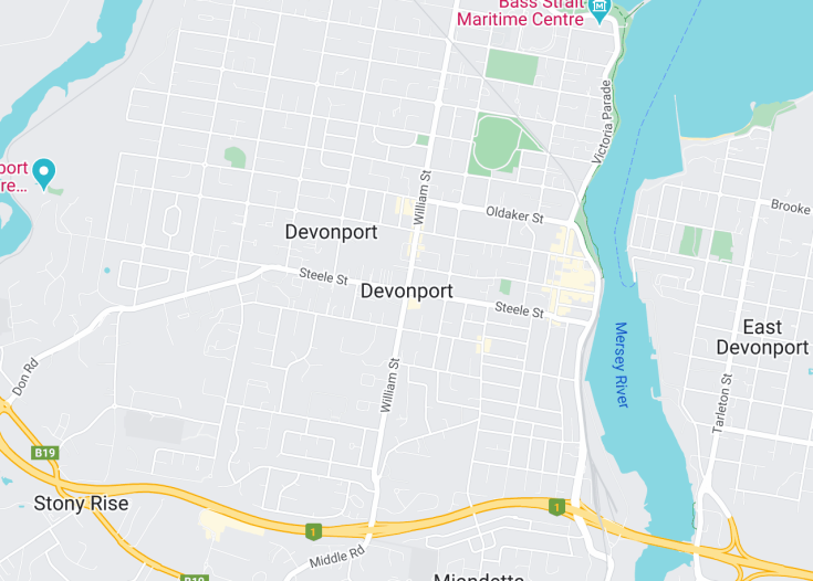 Map of Devonport, Tasmania (Australia)