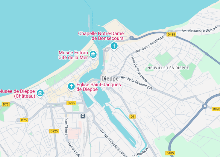 Map of Dieppe, France