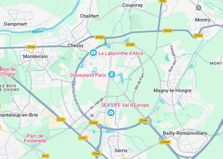 Map of Disneyland Paris, Paris