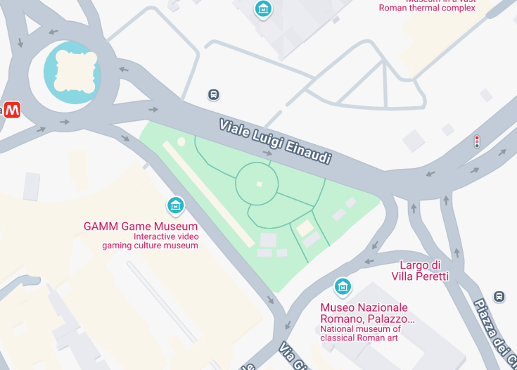 Map of “Dogali” obelisk at Baths of Diocletian, Rome