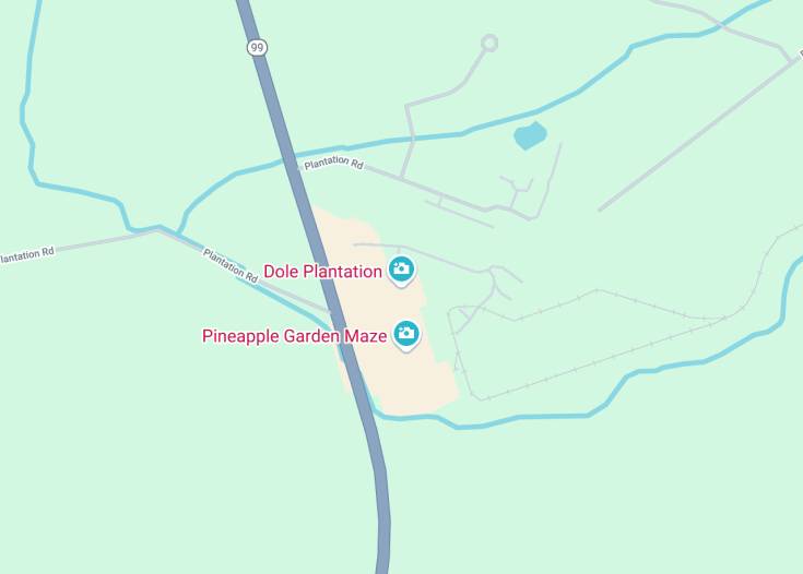 Map of Dole Plantation, Wahiawa