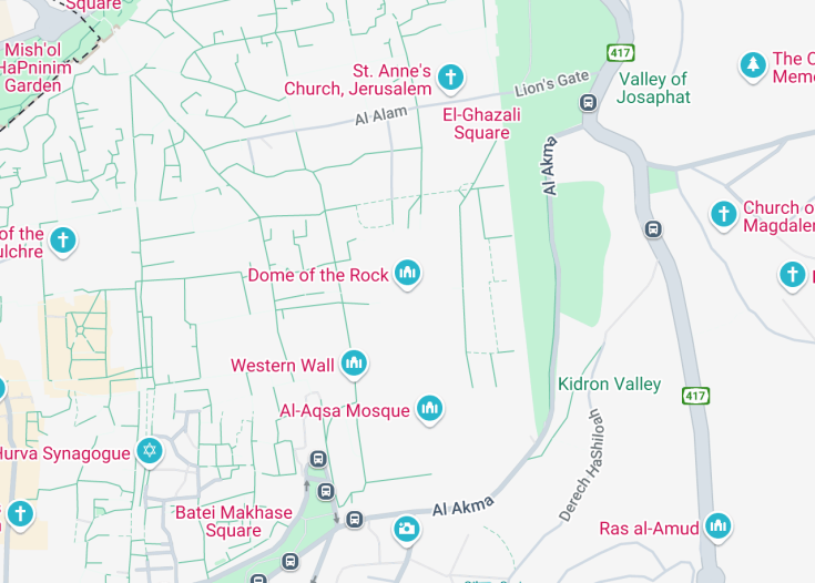 Map of Dome Of The Rock, Jerusalem (Palestine)