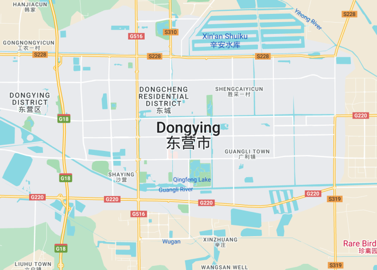 Map of Dongying, China