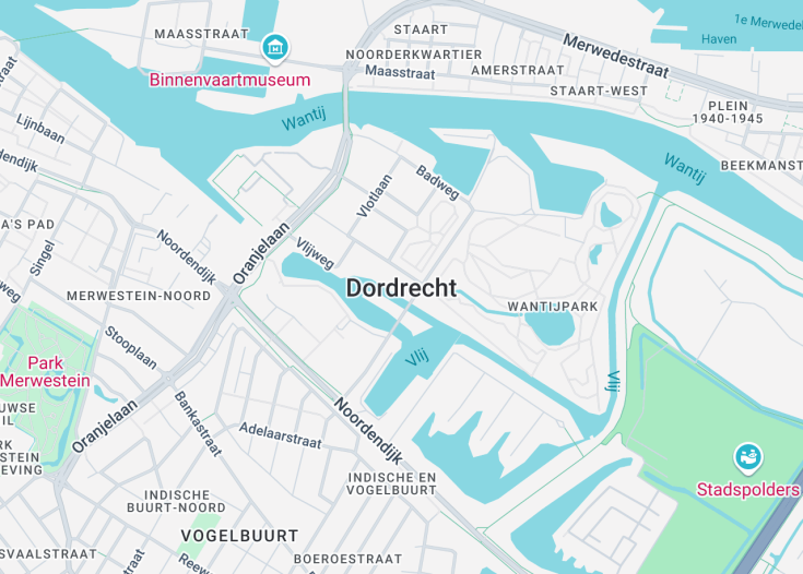 Map of Dordrecht, Netherlands