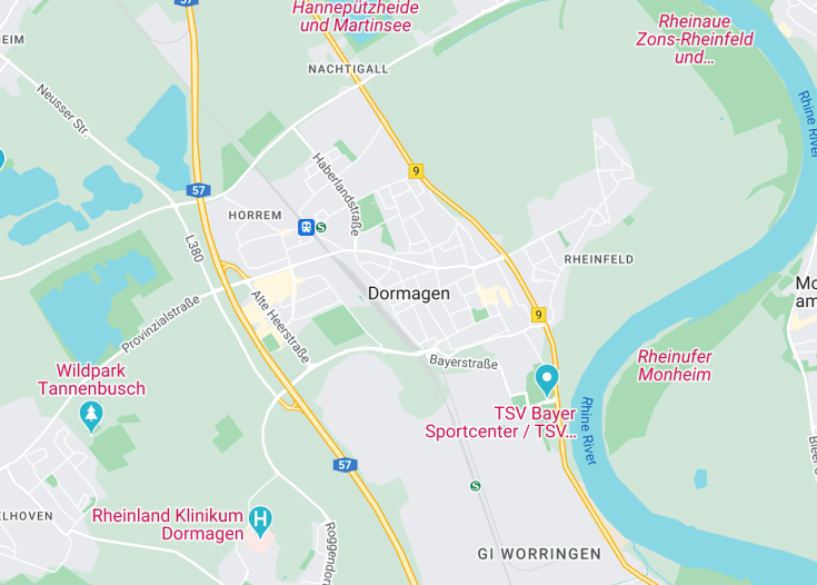 Map of Dormagen, Germany