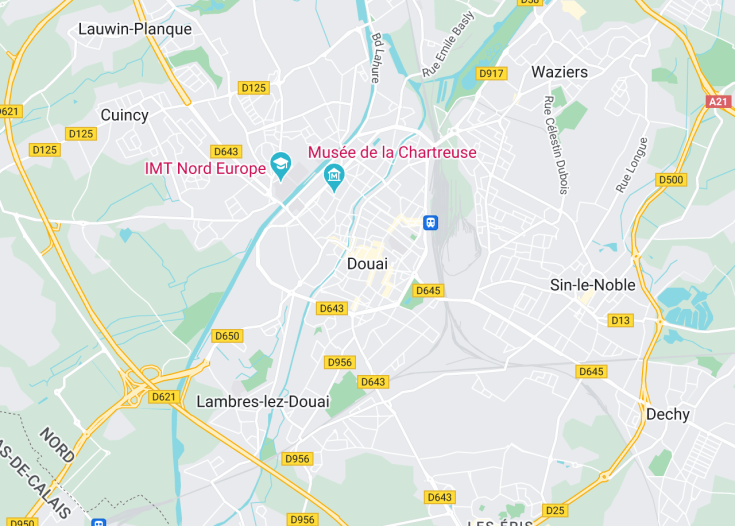 Map of Douai, France