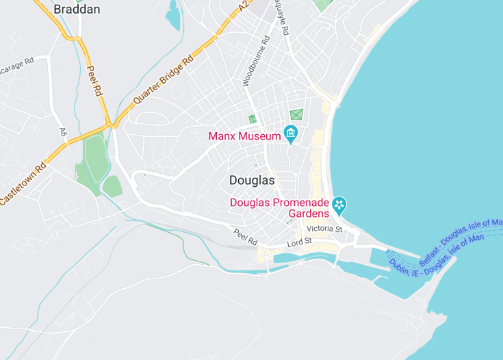 Map of Douglas, Isle of Man (United Kingdom)