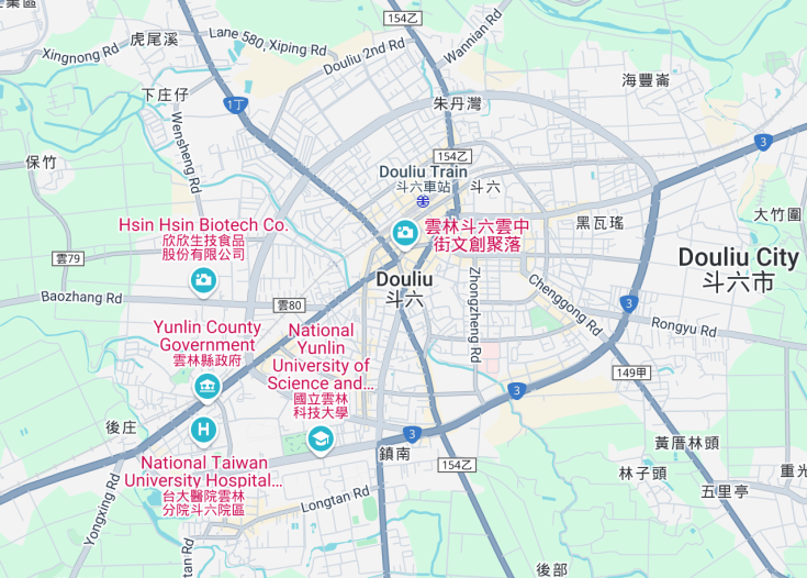 Map of Douliu, Taiwan