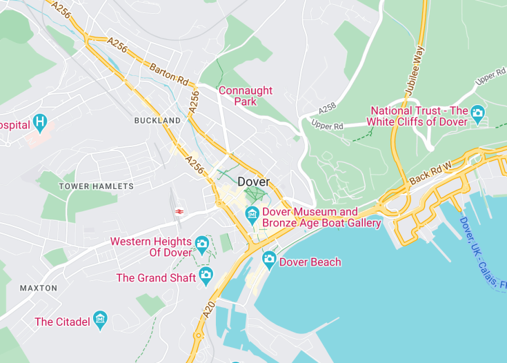 Map of Dover, England (United Kingdom)