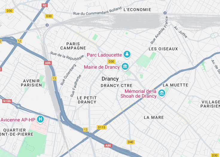 Map of Drancy, France