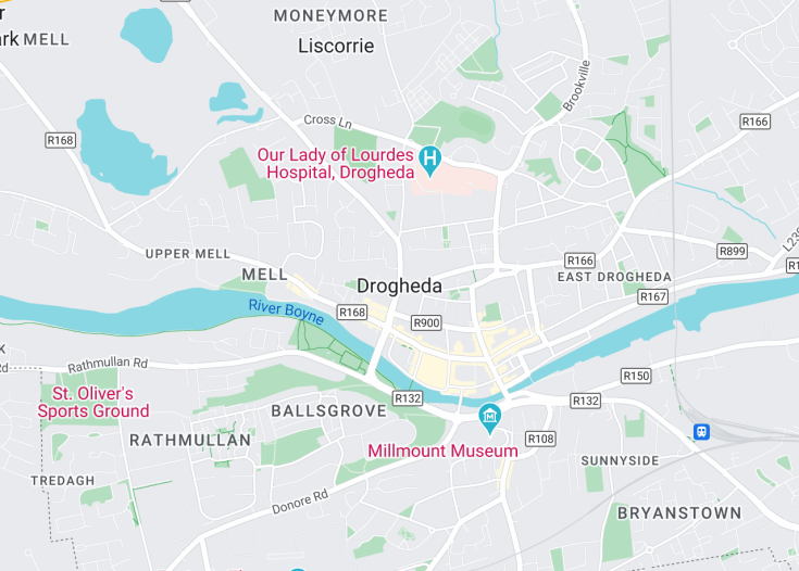 Map of Drogheda, Ireland