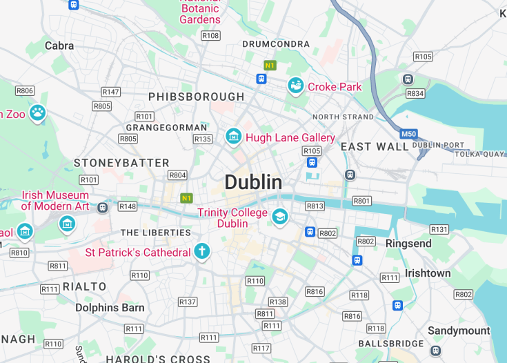 Map of Dublin, Ireland