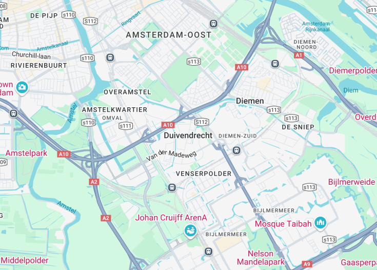 Map of Duivendrecht, Netherlands