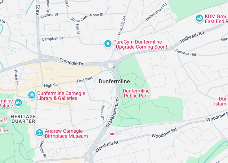 Map of Dunfermline, Scotland (United Kingdom)