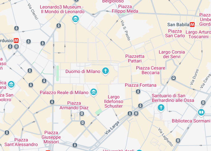 Map of Duomo di Milano, Milan