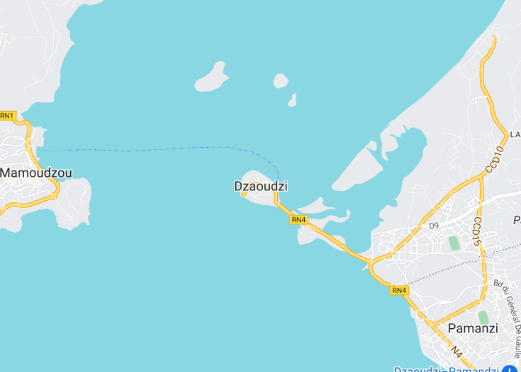 Map of Dzaoudzi, Mayotte (France)