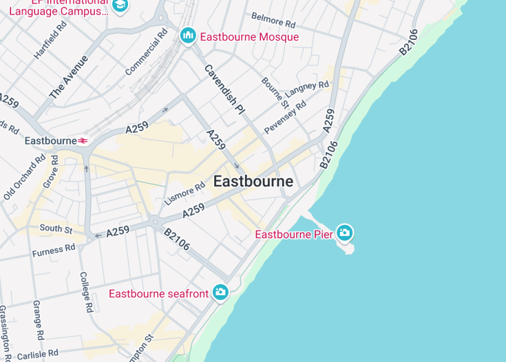 Map of Eastbourne, England (United Kingdom)