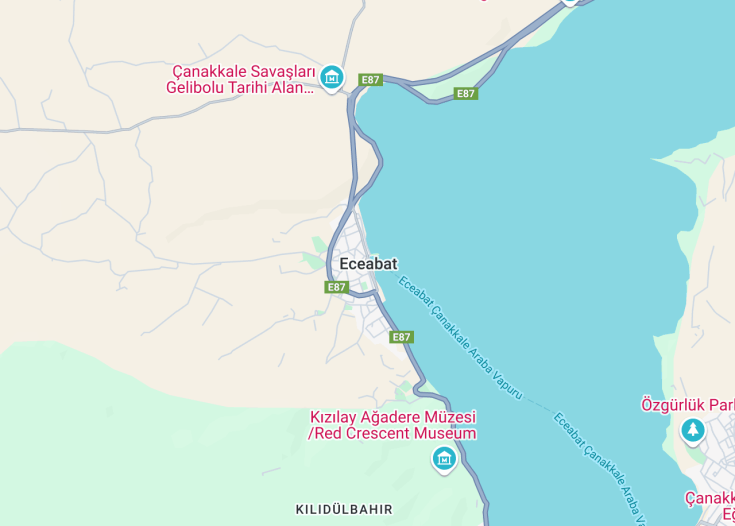 Map of Eceabat, Turkey