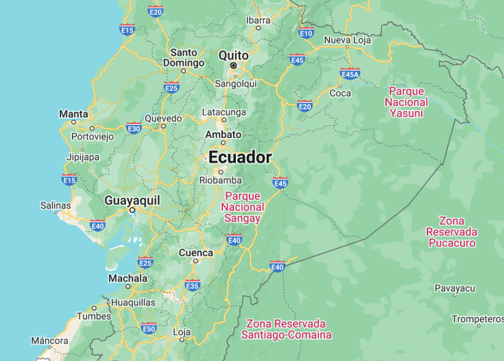 Map of Ecuador, 