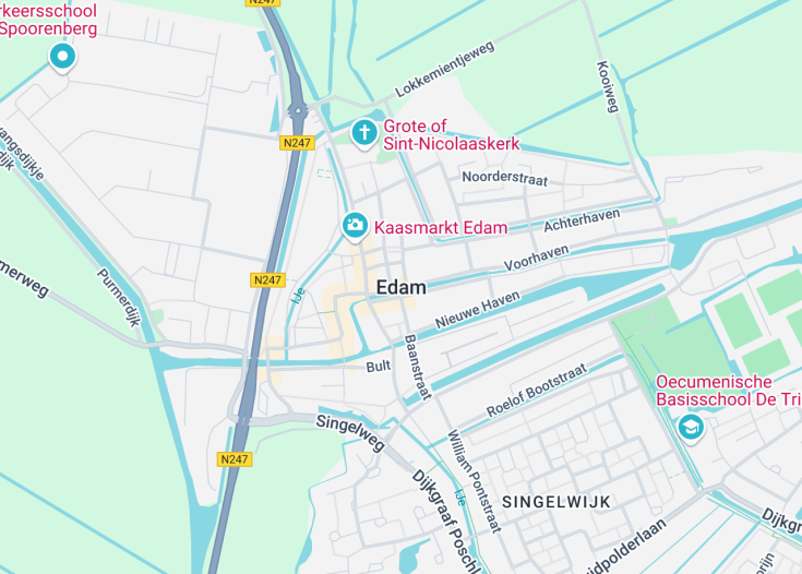 Map of Edam, Netherlands