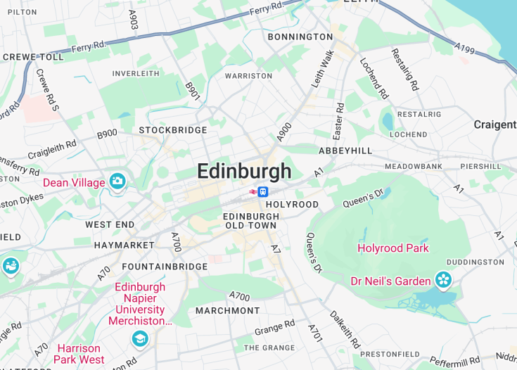 Map of Edinburgh, Scotland (United Kingdom)